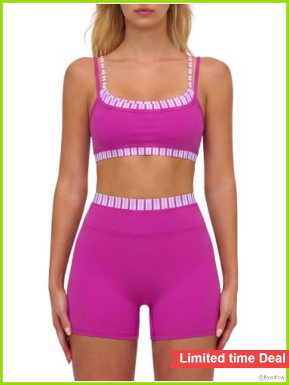 ABOCIW 2 Piece Workout Set Sports Bra High Waist Shorts Gym Active